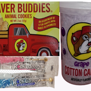 Picture of Buc-ees Beaver Buddies Animal cookies, Cotton Candy and Rock Candy