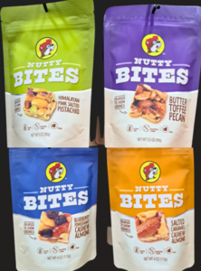 Picture of 4 varieties of Buc-ees Nutty Bites