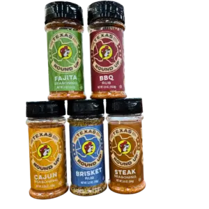 Image of 5 varieties of Buc-ees BBQ rubs