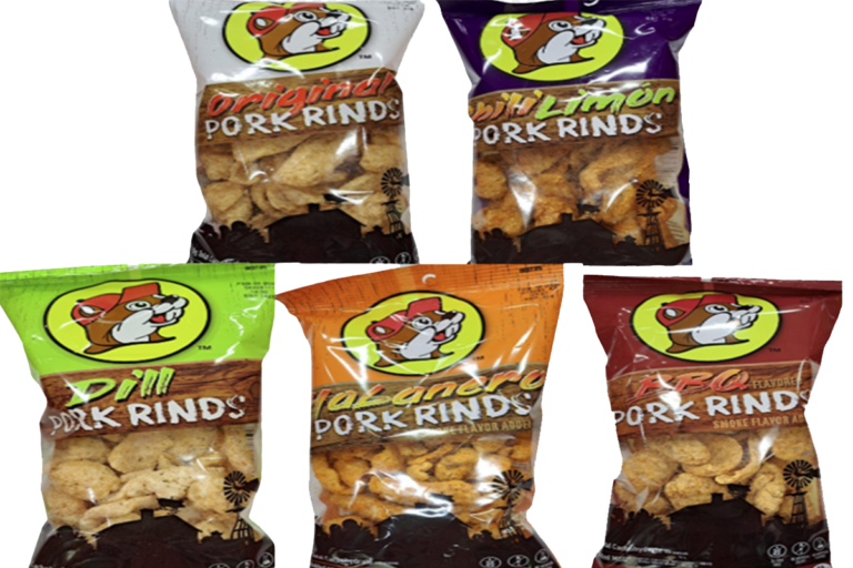 5 flavors of Buc-ees pork rinds
