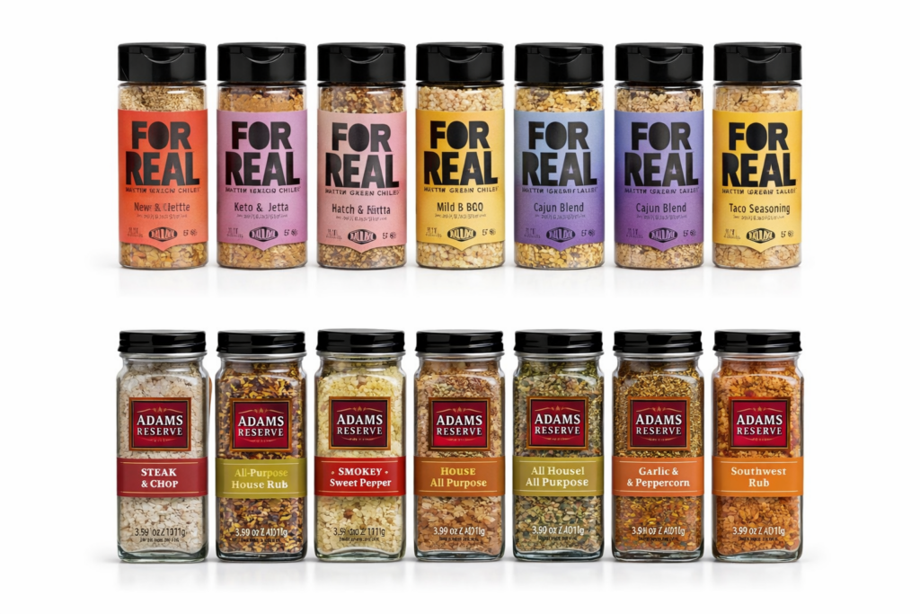 Variety of Adam's Spices and Seasonings