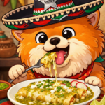 Sheriff Rocco enjoying his Texas HEB enchiladas