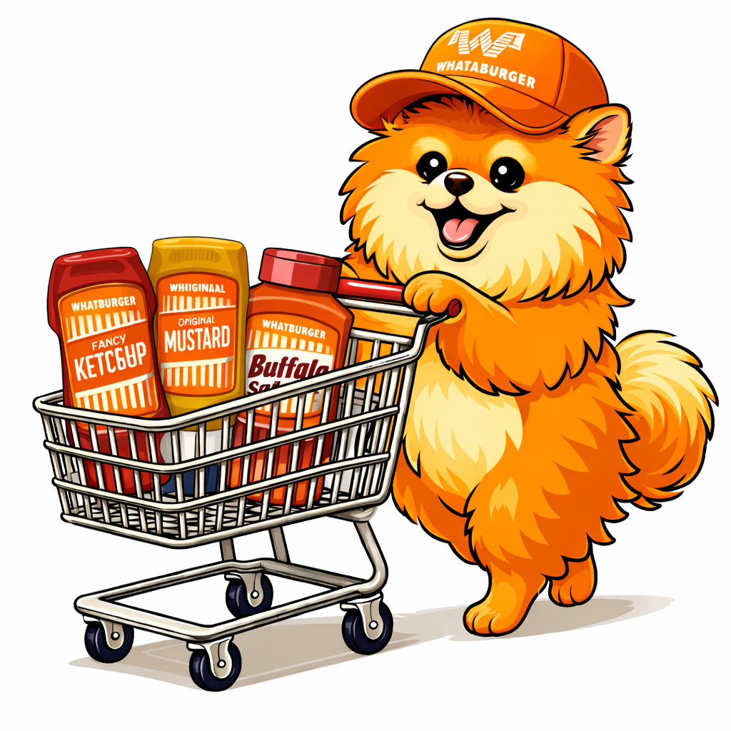 Sheriff Rocco with a cart of his favorite Whataburger condiments