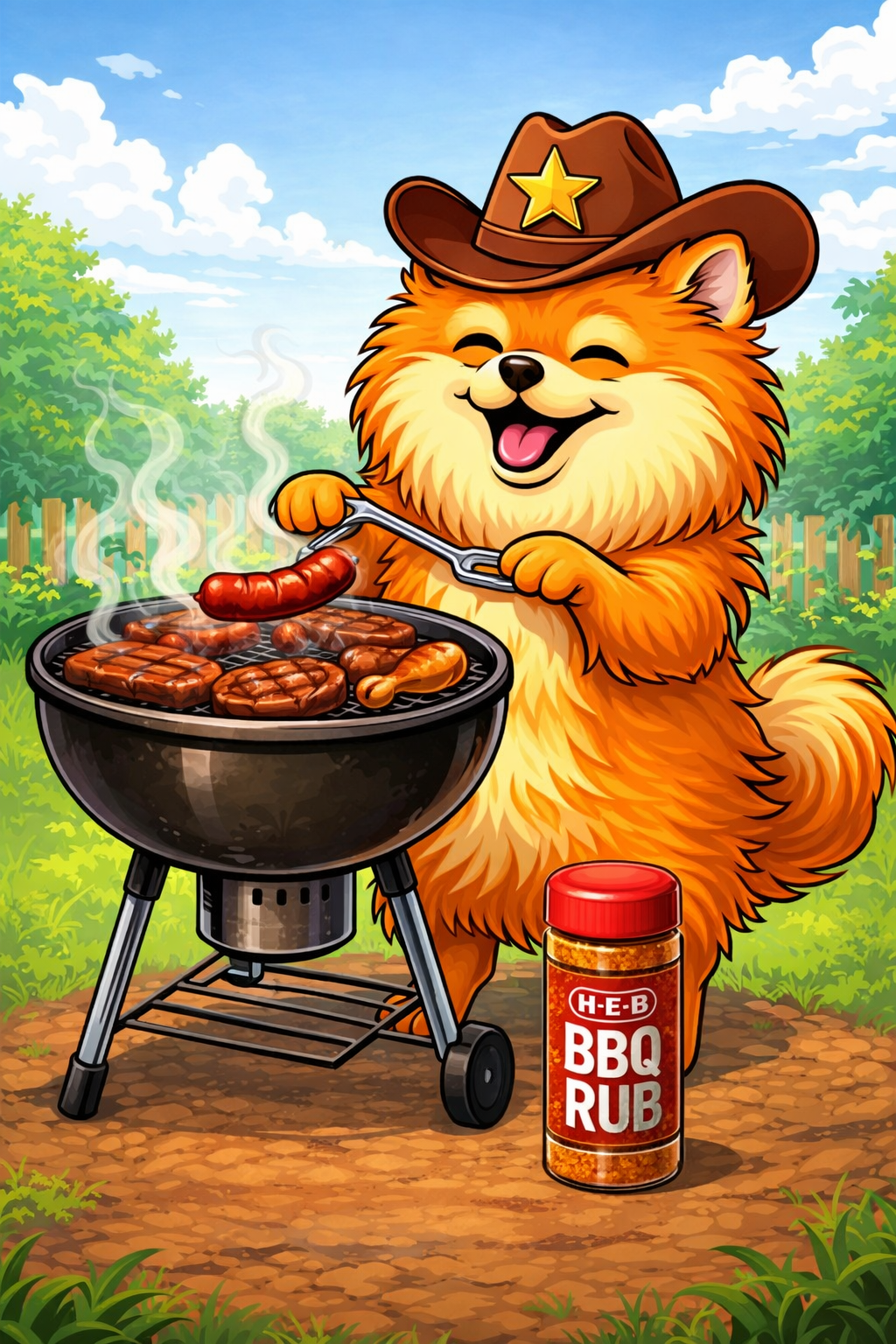 Sheriff Rocco cooking up some famous Texas BBQ
