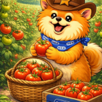 Sheriff Rocco harvesting tomatoes