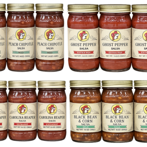 9 salsas at our Texas Buc-ees - mild to extra hot
