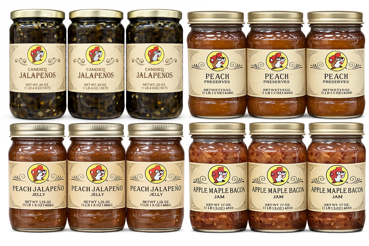 15 varieties of jams and jellies at our Texas Buc-ees