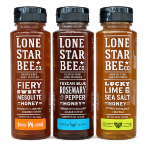 Lone Star Bee & Co's three most popular honeys now at Buc-ees