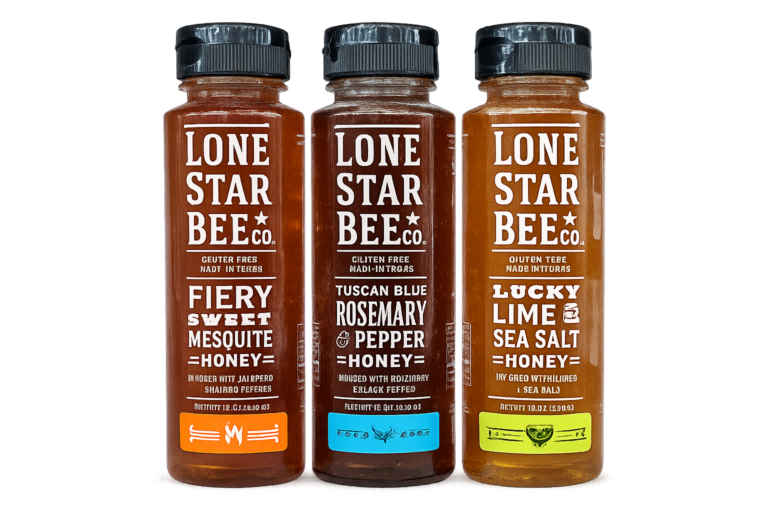 Lone Star Bee & Co's three most popular honeys now at Buc-ees