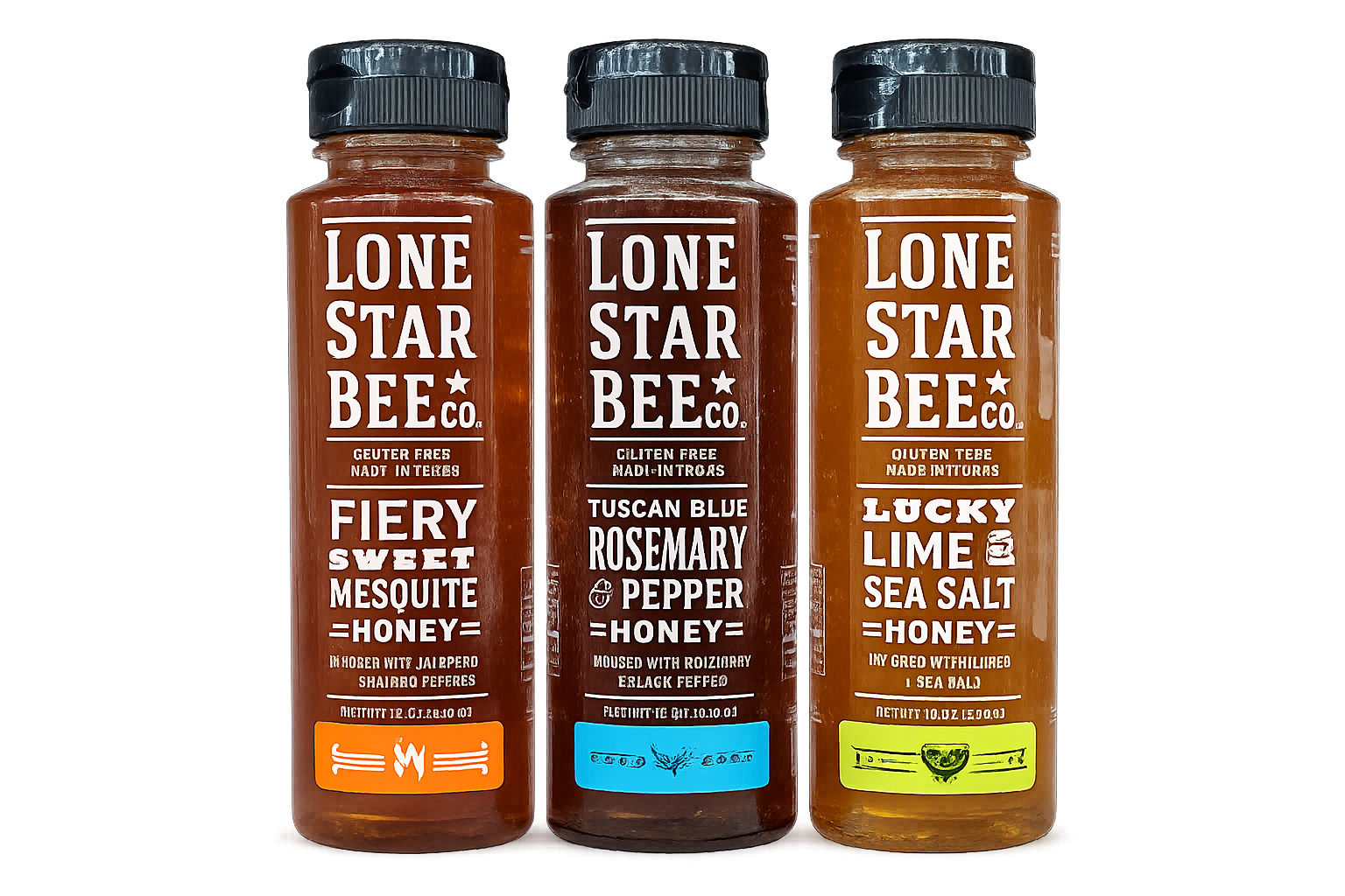 Lone Star Bee & Co's three most popular honeys now at Buc-ees