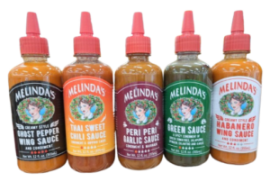 5 varieties of Melindas hot sauces now at Buc-ees