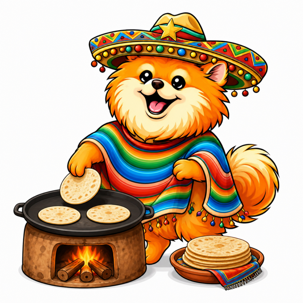 Sheriff Rocco reheating his HEB flour tortillas